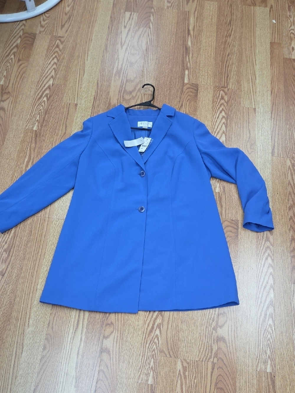 New Anne Klein Royal Blue Single-Breasted Long Blazer Size 14